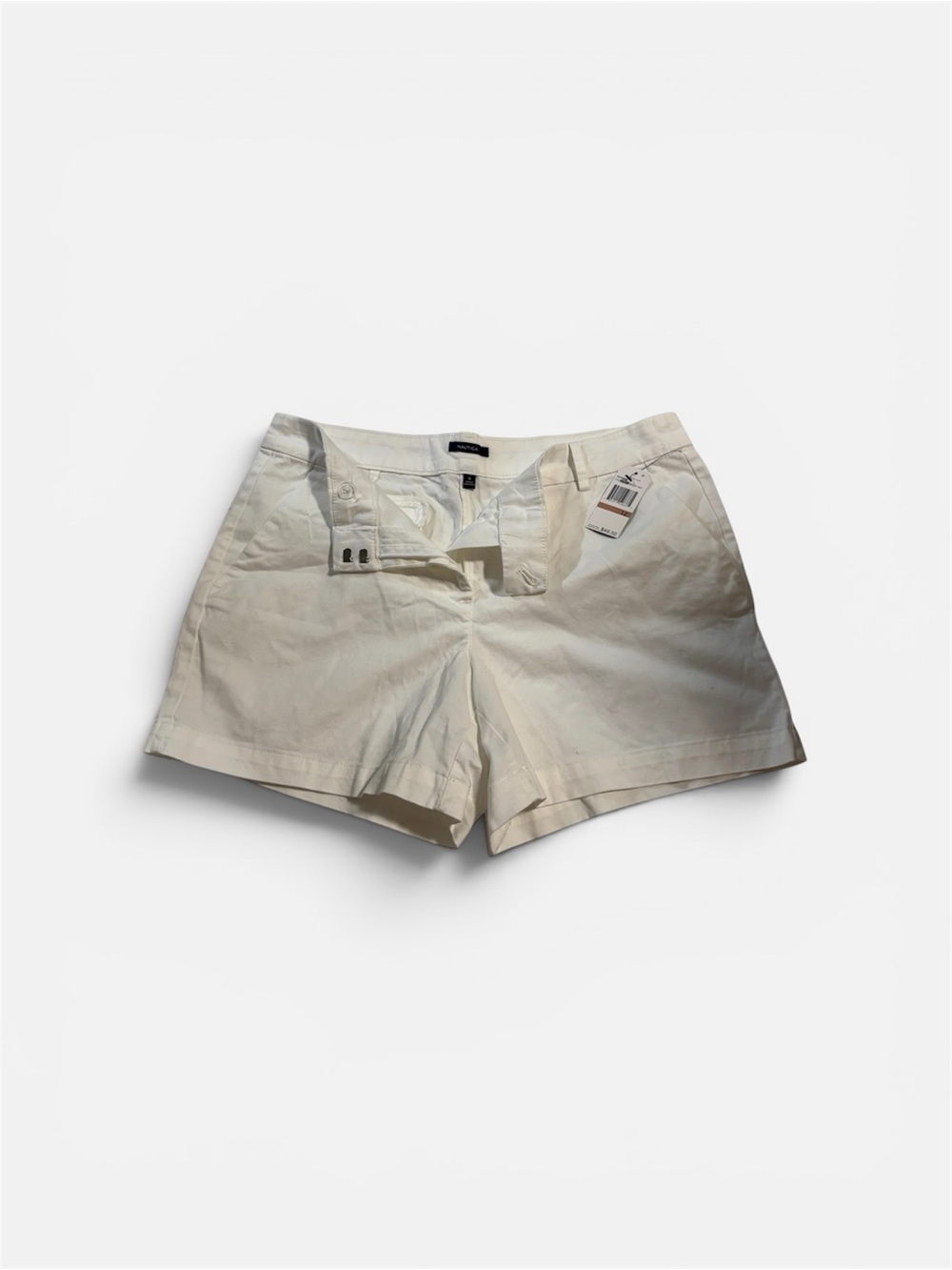 Nautica High Waist Cream Cotton Blend Shorts